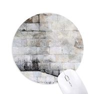Dıythinker Siyah Beyaz Tuğla Modern Edebiyat Desenli Baskılı Yuvarlak Kaymaz Kauçuk Mouse Pad