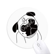 Dıythinker Siyah Çizgi Film Köpek İllüstrasyon Desen Baskılı Yuvarlak Kaymaz Kauçuk Mouse Pad