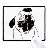 Dıythinker Siyah Çizgi Film Köpek İllüstrasyon Desen Kaymaz Siyah Başlıklı Kenarlar Mouse Pad
