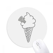 Dıythinker Siyah Çizgili Krem Yumuşak Koni Dondurma Baskılı Yuvarlak Kaymaz Kauçuk Mouse Pad