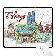 Dıythinker Siyah El Boyaması Şehir Japonya Yard Tokyo Kaymaz Fare Altlığı