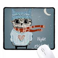 Dıythinker Siyah Eskiz Sevimli Baykuş Kış Gece Kaymaz Fare Altlığı
