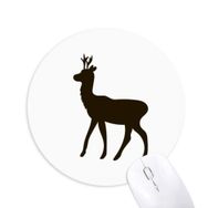 Dıythinker Siyah Geyik Hayvan Portrayal Baskılı Yuvarlak Kaymaz Kauçuk Mouse Pad