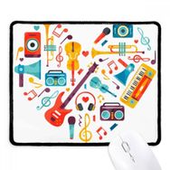 Dıythinker Siyah Gitar Müzik Enstrüman Kalp Desenli Kaymaz Fare Altlığı