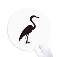 Dıythinker Siyah Gri Balıkçıl Hayvan Portrayal Baskılı Yuvarlak Kaymaz Kauçuk Mouse Pad