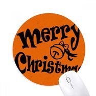 Dıythinker Siyah Güzel Yazı Tipi Mutlu Noeller Baskılı Yuvarlak Kaymaz Kauçuk Mouse Pad
