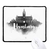Dıythinker Siyah Hamburg Almanya Simgesi Mürekkep Şehir Painitng Kaymaz Fare Altlığı