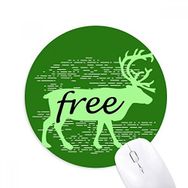 Dıythinker Siyah Hayvan Geyik Silüeti Doğal Baskılı Yuvarlak Kaymaz Kauçuk Mouse Pad