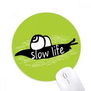 Dıythinker Siyah Hayvan Salyangoz Silüeti Doğal Baskılı Yuvarlak Kaymaz Kauçuk Mouse Pad