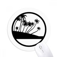 Dıythinker Siyah Hindistan Cevizi Ağacı Bitki Plaj Baskılı Yuvarlak Kaymaz Kauçuk Mouse Pad