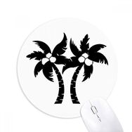 Dıythinker Siyah Hindistan Cevizi Ağacı Bitki Silüeti Baskılı Yuvarlak Kaymaz Kauçuk Mouse Pad