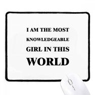 Dıythinker Siyah I Am The Knowledgeable Girl Kaymaz Fare Altlığı