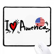 Dıythinker Siyah I Love America Dünya Bayrağı Kalp Kaymaz Fare Altlığı