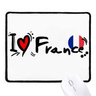 Dıythinker Siyah I Love France Dünya Bayrağı Kalp Kaymaz Fare Altlığı