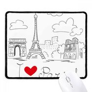 Dıythinker Siyah I Love Paris Fransa Eyfel Kulesi Çizgisi Kaymaz Fare Altlığı