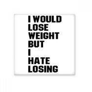 Dıythinker Siyah İngiliz Kilo Verme Slogan 20x20 cm Seramik Karo