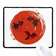 Dıythinker Siyah Japonya Kırmızı Japon Balığı Yuvarlak Portre Kaymaz Fare Altlığı