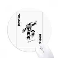 Dıythinker Siyah Joker Kartları Desenli Baskılı Yuvarlak Kaymaz Kauçuk Mouse Pad