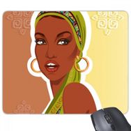 Dıythinker Siyah Kadın İllüstrasyon Afrika Seksi Aborijin Baskılı Dikdörtgen Kaymaz Kauçuk Mouse Pad