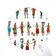 Dıythinker Siyah Kadın Totems Afrika Elbiseleri Baskılı Yuvarlak Kaymaz Kauçuk Mouse Pad