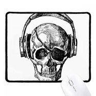 Dıythinker Siyah Kafatası Kulaklık Müzik Çılgın Desen Kaymaz Fare Altlığı