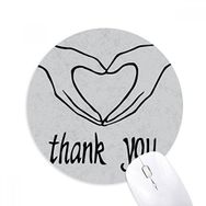 Dıythinker Siyah Kalp Şekilli Kişiselleştirilmiş Jest Baskılı Yuvarlak Kaymaz Kauçuk Mouse Pad