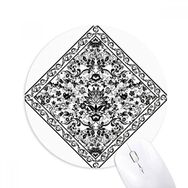 Dıythinker Siyah Kare Paralel İllüstrasyon Desen Baskılı Yuvarlak Kaymaz Kauçuk Mouse Pad