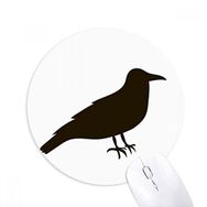 Dıythinker Siyah Karga Sevimli Hayvan Portrayal Baskılı Yuvarlak Kaymaz Kauçuk Mouse Pad