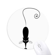 Dıythinker Siyah Kedi Evcil Hayvan Sevgili Hayvan Sanat Silüeti Baskılı Yuvarlak Kaymaz Kauçuk Mouse Pad