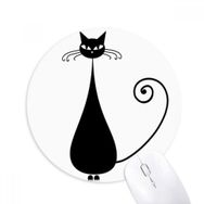 Dıythinker Siyah Kedi Oturur Cadılar Bayramı Hayvan Sanat Silüeti Baskılı Yuvarlak Kaymaz Kauçuk Mouse Pad