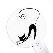 Dıythinker Siyah Kedi Streç Cadılar Bayramı Hayvan Sanat Silüeti Baskılı Yuvarlak Kaymaz Kauçuk Mouse Pad