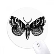 Dıythinker Siyah Kelebek Basit Desenli Baskılı Yuvarlak Kaymaz Kauçuk Mouse Pad