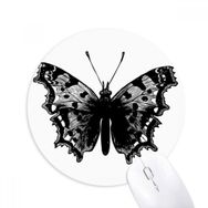 Dıythinker Siyah Kelebek Numune Baskılı Yuvarlak Kaymaz Kauçuk Mouse Pad