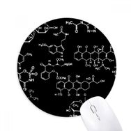 Dıythinker Siyah Kimyasal Moleküler Yapı İllüstrasyon Baskılı Yuvarlak Kaymaz Kauçuk Mouse Pad