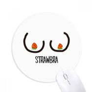 Dıythinker Siyah Kırmızı Komik Çilek Çizimi Baskılı Yuvarlak Kaymaz Kauçuk Mouse Pad