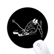 Dıythinker Siyah Kış Spor Kayak Desen İllüstrasyon Baskılı Yuvarlak Kaymaz Kauçuk Mouse Pad