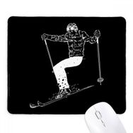 Dıythinker Siyah Kış Spor Kayak Deseni Kaymaz Siyah Başlıklı Kenarlar Mouse Pad