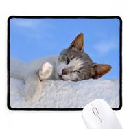 Dıythinker Siyah Kitty Cat Pet Relax Sleep Animal Sevimli Kaymaz Fare Altlığı