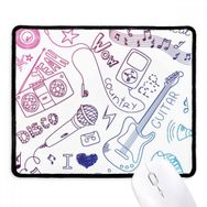 Dıythinker Siyah Kulaklık Kombinasyonu Müzik Deseni İllüstrasyon Kaymaz Fare Altlığı