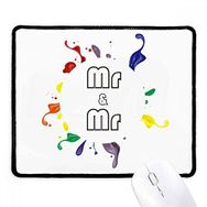 Dıythinker Siyah LGBT Gökkuşağı Bayrağı Mr & Mr Kaymaz Fare Altlığı