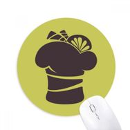 Dıythinker Siyah Limon Dondurma Silüeti Baskılı Yuvarlak Kaymaz Kauçuk Mouse Pad