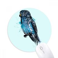 Dıythinker Siyah Mavi Papağan Kuş Baskılı Yuvarlak Kaymaz Kauçuk Mouse Pad