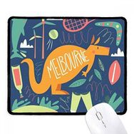 Dıythinker Siyah Melbourne Avustralya Kanguru Tenis Sörf Kaymaz Fare Altlığı