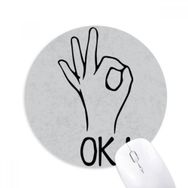 Dıythinker Siyah OK Kişiselleştirilmiş Jest Desenli Baskılı Yuvarlak Kaymaz Kauçuk Mouse Pad