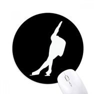 Dıythinker Siyah Paten Spor Silueti Baskılı Yuvarlak Kaymaz Kauçuk Mouse Pad