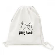 Dıythinker Siyah Pinky Swear Kişiselleştirilmiş Jest Kanvas İpli Sırt Çantası