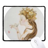 Dıythinker Siyah Pretty Girl Butterfly Çin Resim Kaymaz Fare Altlığı
