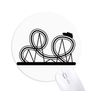 Dıythinker Siyah Roller Bardak Altlığı Eğlence Parkı Silüeti Baskılı Yuvarlak Kaymaz Kauçuk Mouse Pad