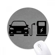 Dıythinker Siyah Şarjlı Enerji Araçları Çevreyi Korur Baskılı Yuvarlak Kaymaz Kauçuk Mouse Pad