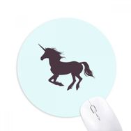 Dıythinker Siyah Silüet Koşu Duruşu Tek Boynuzlu At Baskılı Yuvarlak Kaymaz Kauçuk Mouse Pad